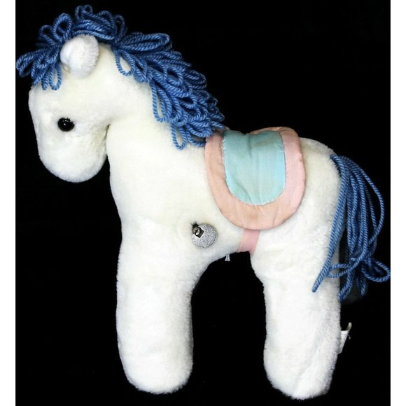 Hallmark Toys Vtg 989 Hallmark White Horse Plush Stuffed Animal